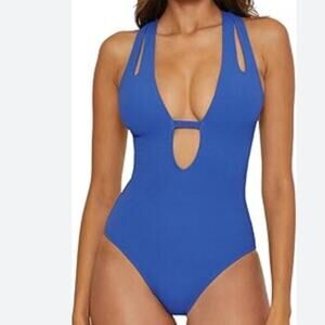 BECCA by Rebecca Virtue NWT Women's Pucker Up Tear Drop One-Piece Swimsuit S‎